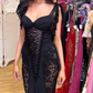 Sexy Black Sweatheart Lace Mermaid Evening Dress Long Prom Dress, DP2582