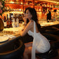 Vintage Shiny Sequin V-neck Short Sheath Party Dress Cocktail Dress Homecoming Dress DP6488