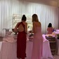 Elegant Pink Spaghetti Straps Long Party Dress,DP1943