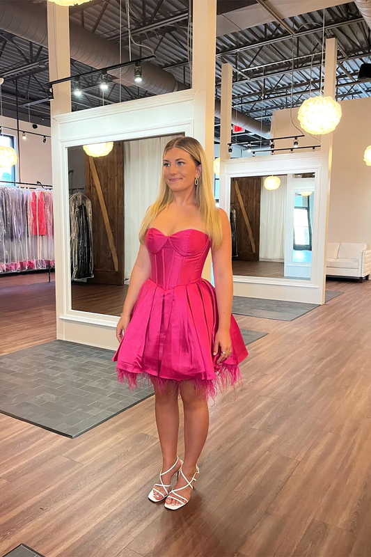 Sweetheart Fuchsia A-line Short Homecoming Dress, DP2331