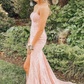 Mermaid Pink Lace Long Prom Dresses with High Slit Formal Dresses Evening Dresses,DP0163