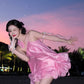 Cute Pink Ruffle Short A-Line Satin Party Dress Cocktail Dress Homecoming Dress DP6495