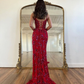 Charming Mermaid Straps Prom Dresses with Beading,DP0119