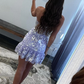 Strapless Lavender Sequin Homecoming Dress with Ruffles, DP2330