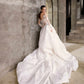 Gorgeous Lace Off-the-shoulder Long-sleeve Design A-Line Wedding Dress Ball Gown Prom Dress Evening Dress DP6569