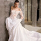 Gorgeous Lace Off-the-shoulder Long-sleeve Design A-Line Wedding Dress Ball Gown Prom Dress Evening Dress DP6569