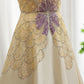 Elegant Ivory Beaded Prom Dress A-Line Beaded Evening Gown Satin Party Dress Long Formal Dress DP6739
