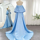 Vintage Glänzendes, perlenbesetztes, trägerloses Etuikleid im Cape-Design, langes Ballkleid, Abendkleid, DP6535