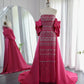 Vintage Glänzendes, perlenbesetztes, trägerloses Etuikleid im Cape-Design, langes Ballkleid, Abendkleid, DP6535