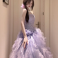 Elegant Purple Strapless Evening Dress Ball gown Tulle Prom Dress MD019