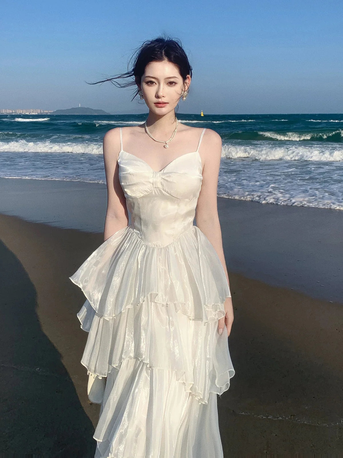 A-line Spaghetti straps Floor Length Long Prom Dress Party Dress MD048