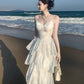 A-line Spaghetti straps Floor Length Long Prom Dress Party Dress MD048