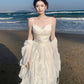 A-line Spaghetti straps Floor Length Long Prom Dress Party Dress MD048