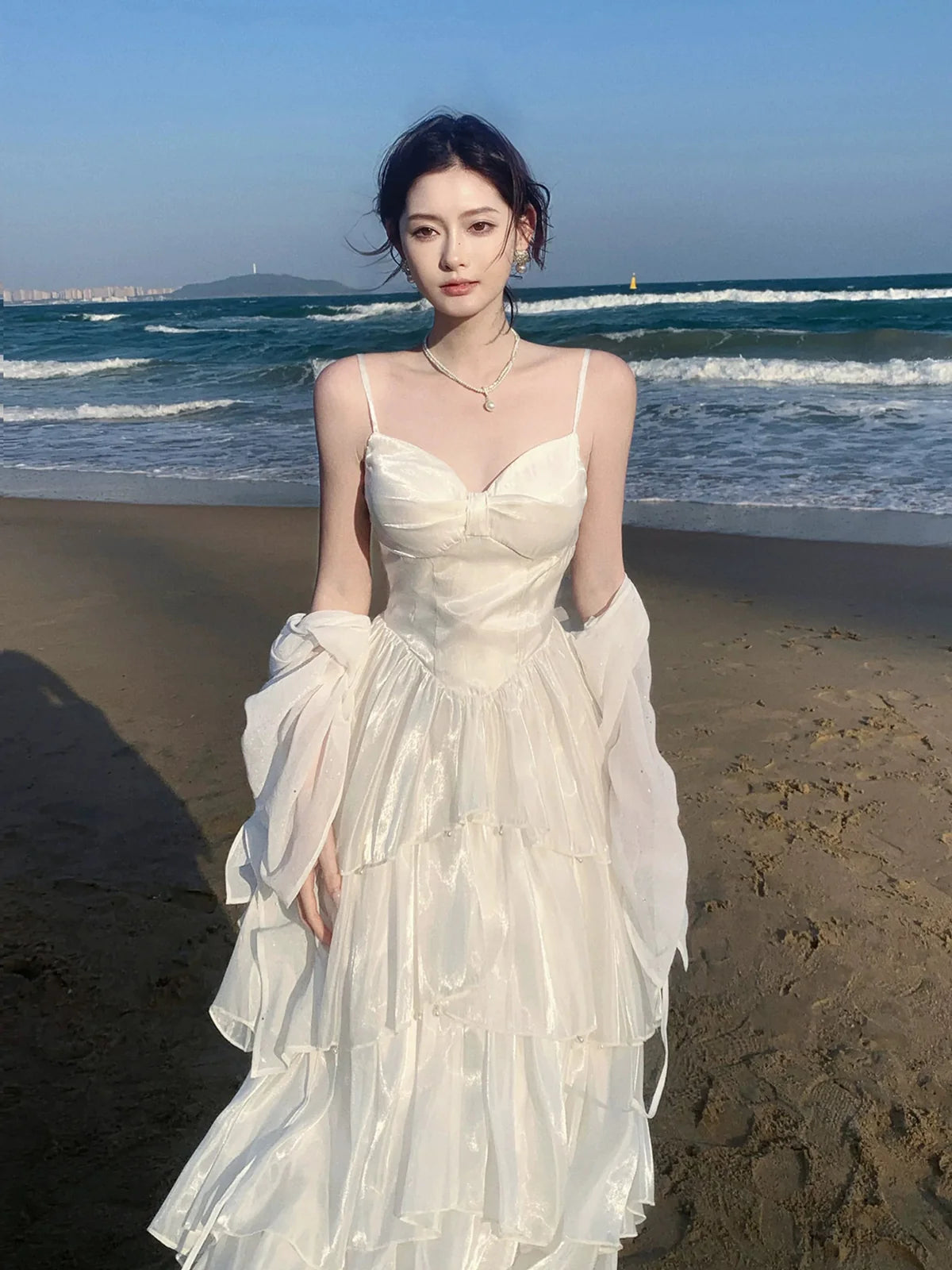 A-line Spaghetti straps Floor Length Long Prom Dress Party Dress MD048