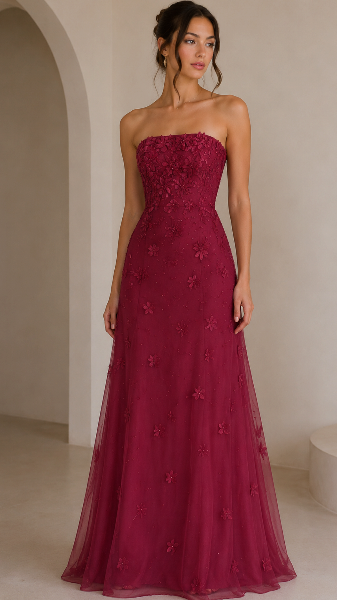 Elegant Red Off-the-Shoulder Prom Dress Tulle Evening Dress A-line Party Dress , MD065