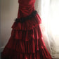 A-Line Sweetheart Neck Taffeta Burgundy Long Prom Dress MD078