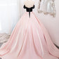 A-Line Sweetheart Neck Satin Pink Long Prom Dress, Pink Long Formal Dress MD094