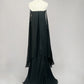 Elegant Strapless Black Sheath Prom Dress 3D floral appliqué Backless Evening Dress MD103
