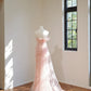 Ethereal Sheath Off-the-Shoulder Pink Long Evening Dress Tulle Prom Dress MD127