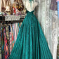 Elegant A-Line Blue Long Evening Dress Hatler Neck Pleated Prom Dress MD166