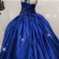 Elegant Ball Gown Blue Sweetheart Long Evening Dress Satin Prom Dress MD231