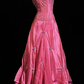 Elegant A-line Pink Halter Neck Long Evening Dress Sequins Satin Prom Dress MD242