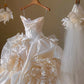 Elegant Ball Gown Long Wedding Dress Off-the-Shoulder Satin Pleated  White Prom Dress MD245