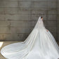 Elegant Ball Gown Long Wedding Dress Off-the-Shoulder Satin White Prom Dress MD254
