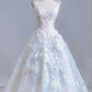 Elegant Ball Gown Long Wedding Dress Off-the-Shoulder Lace White Prom Dress MD256
