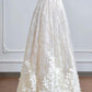 Elegant A-line Off-the-Shoulder Long Wedding Dress Lace White Prom Dress MD272