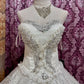 Elegant Ball Gown Sweetheart Long Wedding Dress Beaded Lace White Prom Dress MD283