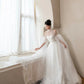 Elegant A-line Halter Neck Long Wedding Dress Lace White Prom Dress MD284
