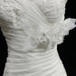 Elegant A-line Spaghetti Straps Long Wedding Dress Pleated Tulle White Prom Dress MD291