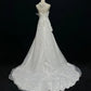 Elegant A-line Spaghetti Straps Long Wedding Dress Pleated Tulle White Prom Dress MD291