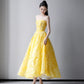 Energetic A-line Off-the-Shoulder Yellow Long Evening Dress Sequins Tulle Prom Dress MD294