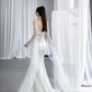 Elegant Mermaid Sweetheart Long Wedding Dress Beaded Tulle White Prom Dress MD338
