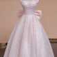 Elegant A-line Spaghetti Straps Pink Long Evening Dress Tulle Prom Dress MD351