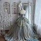 Beautiful Ball Gown Off-the-Shoulder Sliver Evening Dress Satin Prom Dress MD364