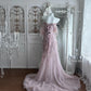 Beautiful Mermaid Off-the-Shoulder Purple Evening Dress Embroidery Tulle Prom Dress MD375