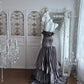 Beautiful A-line V Neck Gray Evening Dress Pleated Satin Prom Dress MD377