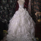 Elegant Ball Gown Sweetheart Neck Long Wedding Dress Cascade Tulle White Prom Dress MD391