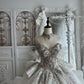 Elegant Ball Gown Sweetheart Neck Long Wedding Dress Pleated  Beaded Lace White Prom Dress MD395