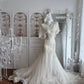 Elegant Mermaid Sweetheart Neck Long Wedding Dress Beaded Tulle White Prom Dress MD396