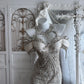 Beautiful Mermaid Halter Neck Silver Evening Dress Beaded Tulle Prom Dress MD414