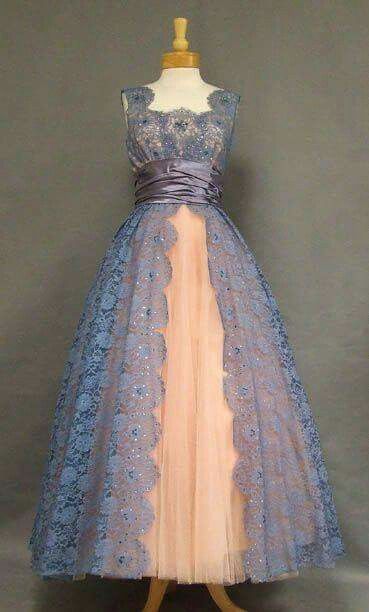Beautiful A-line Square Neck Blue Evening Dress Lace Prom Dress MD425