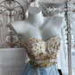Elegant Sheath Sweetheart Blue Evening Dress Cascade Pleated Tulle Prom Dress MD468