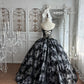Elegant Ball Gown Sweetheart Black Evening Dress Embroidered Satin Prom Dress MD470