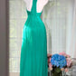 Elegant Sheath Halter Neck Blue Evening Dress Tulle Prom Dress MD471
