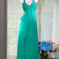 Elegant Sheath Halter Neck Blue Evening Dress Tulle Prom Dress MD471