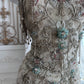 Elegant Sheath Strapless Neck Champagne Evening Dress Beaded High Slit Tulle Prom Dress MD481